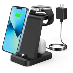 3 in 1 Charger Station for iPhone Multiple Devices Fast Wireless Charging Dock